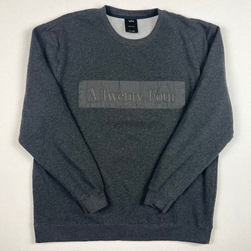 A24 A Twenty-Four Sweatshirt Mens L Gray Crewneck